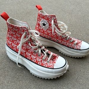 Converse Red and White High-Top Sneakers